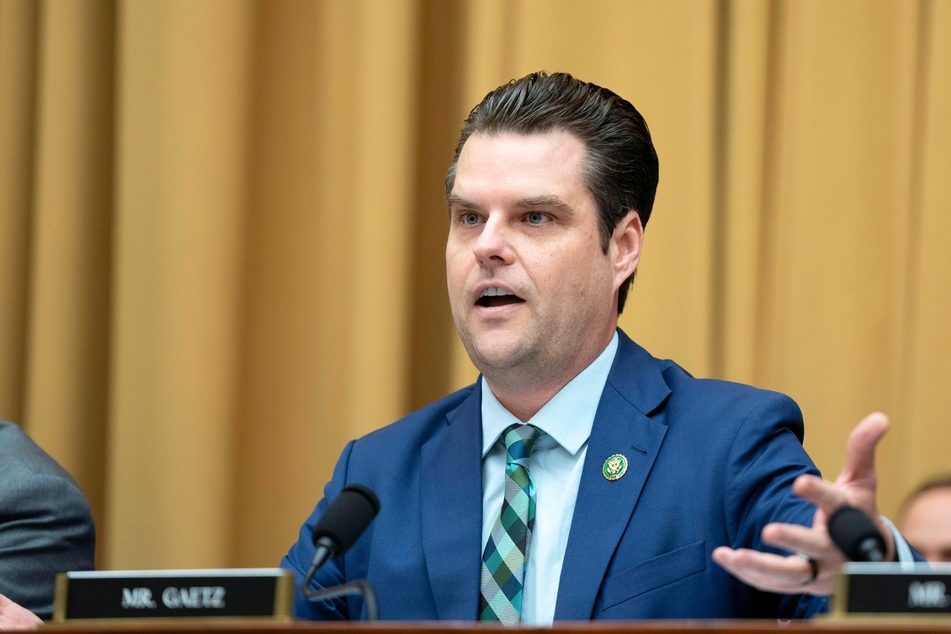 During an event to support Donald Trump on Sunday, Representative Matt Gaetz was heckled by protesters about sexual misconduct allegations against him.