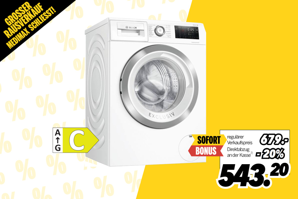 Bosch-Waschmaschine WAU28R90 Select Line
für 543,20 statt 679 Euro