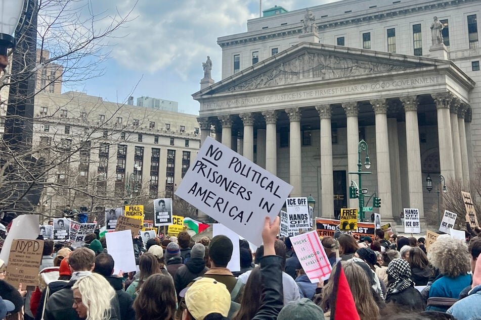 Hundreds of New Yorkers rallied in New York on Wednesday to urge Khalil's release.