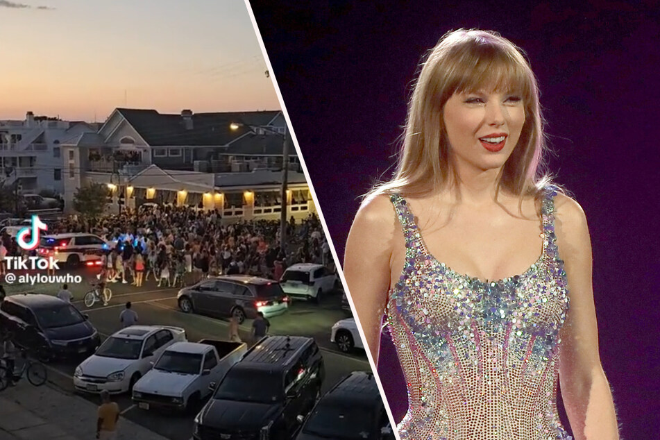 Taylor Swift swarmed by fans at Jack Antonoff's star-studded wedding