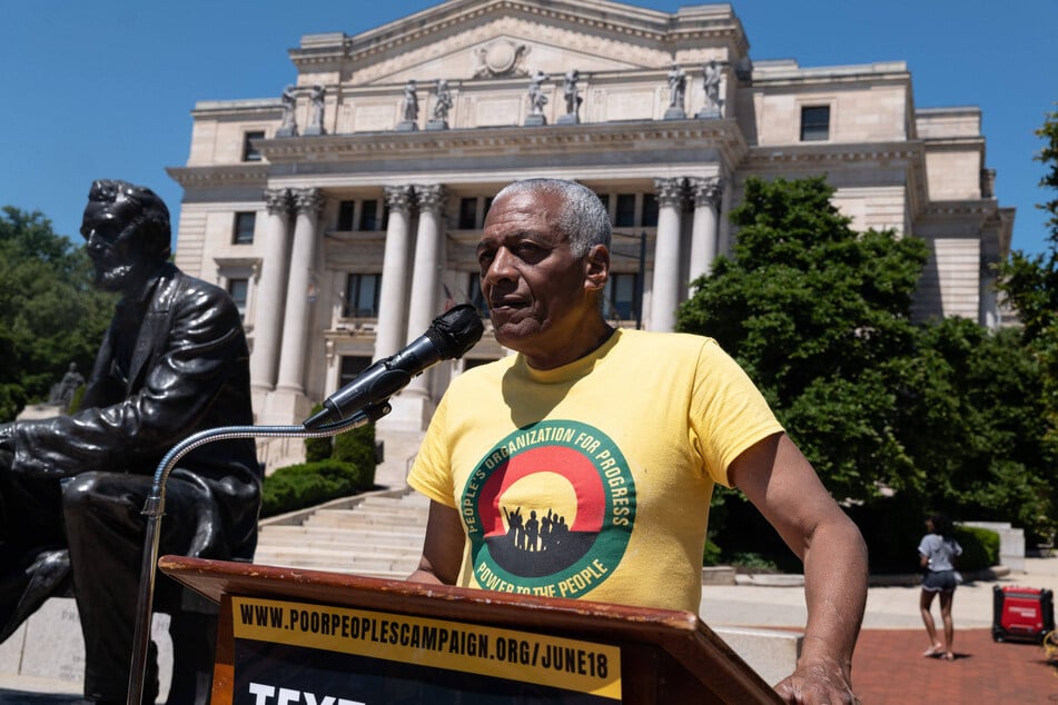 Larry Hamm of the People's Organization for Progress outlined strategies for building people power behind the demand for a state reparations task force.