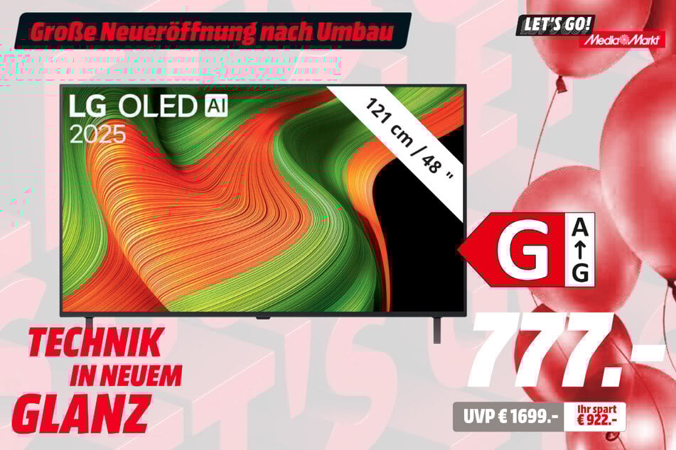 48-Zoll LG-Fernseher OLED48B59LA
für 777 statt 1.699 Euro.