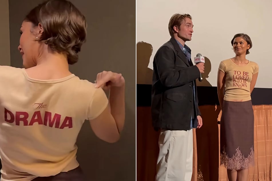 Zendaya was joined by co-star Robert Pattinson (c.) as they surprised fans at a screening of The Drama in Los Angeles.
