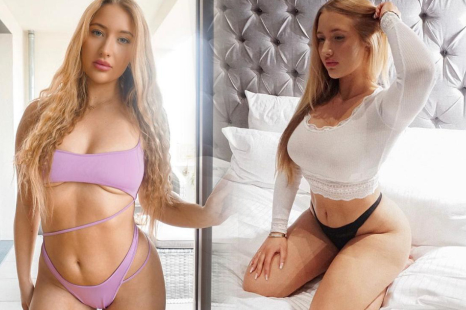 Die Fotomontage zeigt zwei Fotos aus dem Instagram-Profil der Fitness-Influencerin Tami Tilgner (22) aus Frankfurt am Main.