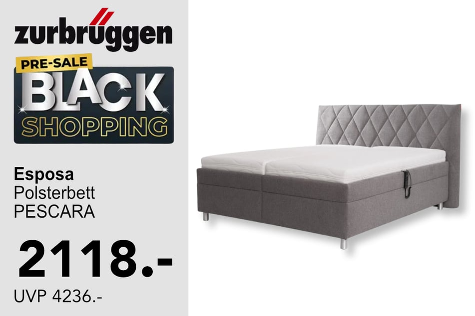 Das Esposa Polsterbett PESCARA für 2.118 statt 4.236 Euro .