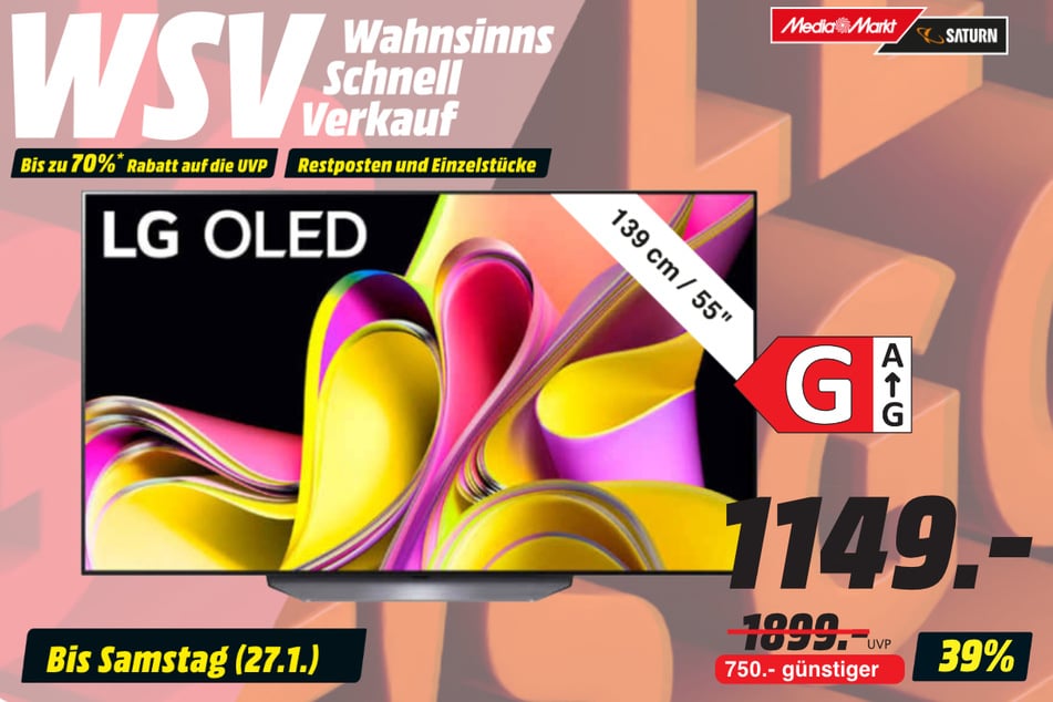55-Zoll LG-Fernseher für 1.149 statt 1.899 Euro.