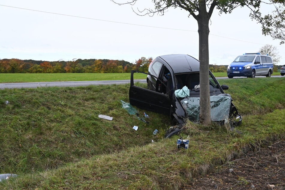 Etliche Trümmerteile liegen an der Unfallstelle im hohen Gras.