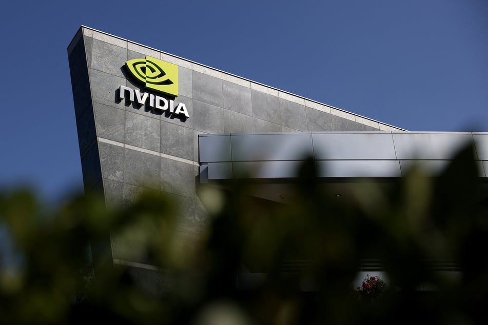 The Nvidia logo is displayed on a building at the company's headquarters in Santa Clara, California.