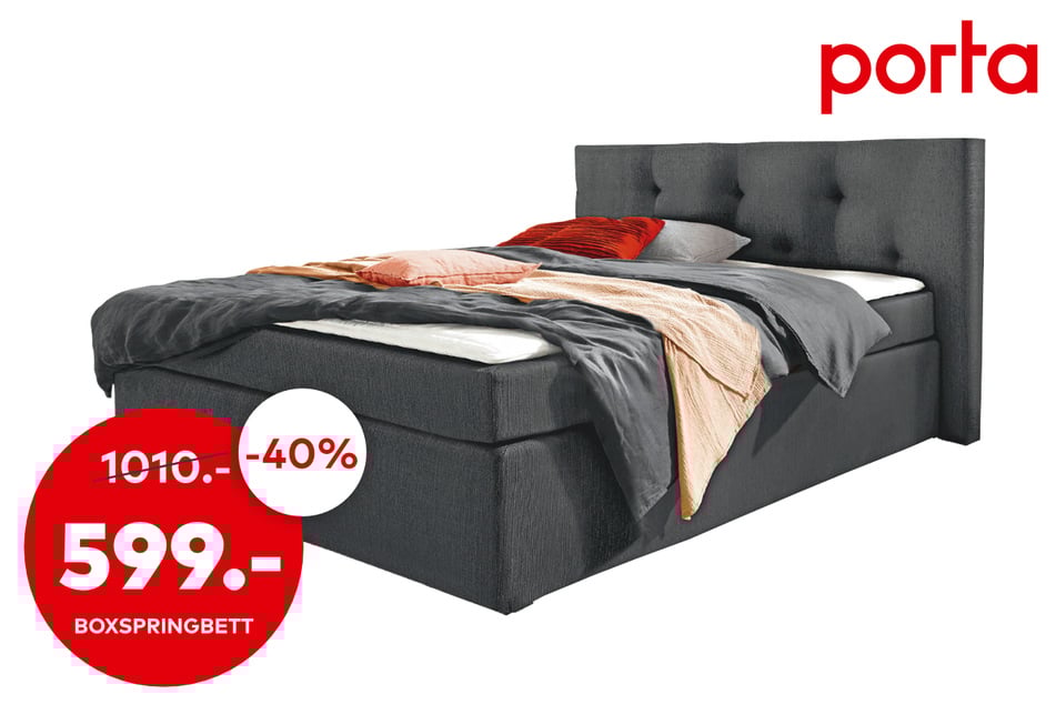 Boxspringbett für 599 statt 1.010 Euro.