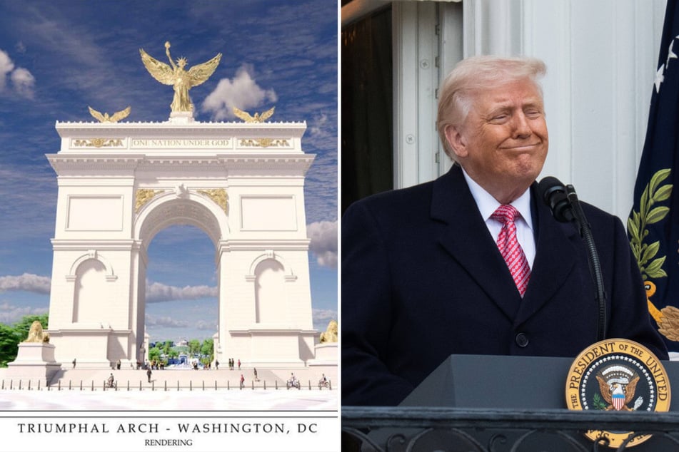 On Friday, President Donald Trump's administration submitted plans to build a massive 250-foot triumphal arch on Memorial Circle in Washington DC.