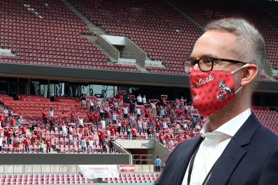 Der Geschäftsführer des 1. FC Köln Alexander Wehrle (45) rechnet mit 15 bis 20 Millionen Euro Umsatzverlust durch die Corona-Krise. (Fotomontage)
