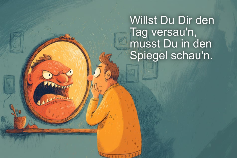 Manchmal braucht es nur ein Spiegelbild für den ersten Lacher.