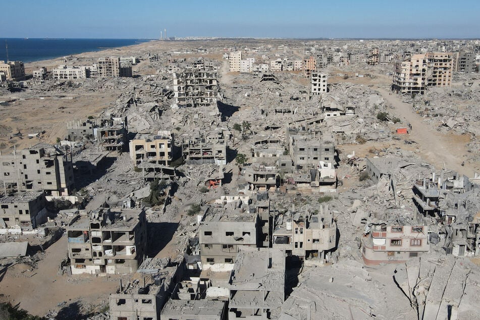 Many displaced Palestinians have been forced to live in makeshift shelters after their homes were destroyed.