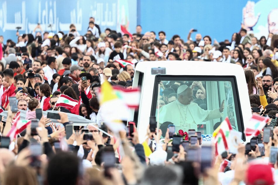 Pope Leo XIV urges Lebanon to "rise again" in historic address to tens of thousands