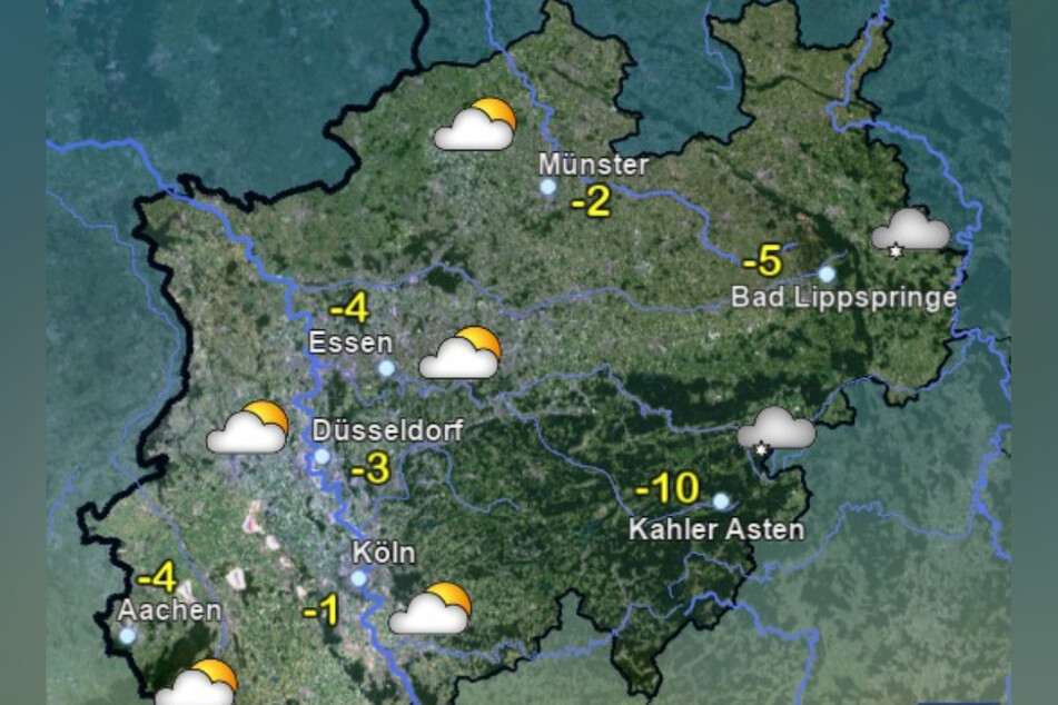Am Mittwochabend bleibt es weiterhin frostig in Nordrhein-Westfalen.
