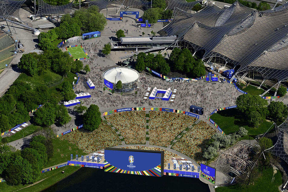 Der Olympiapark war zentraler Treffpunkt für Public Viewing in München während der EM 2024.