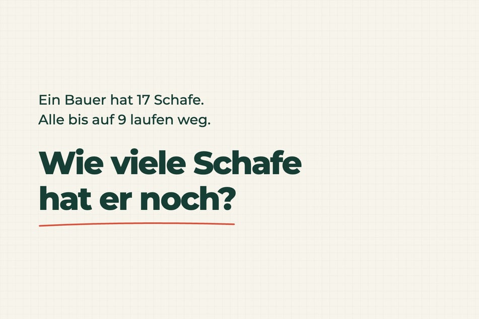 Auflösung zum Rätsel des Tages vom 24.10.2026: Wie viele Schafe hat der Bauer noch?