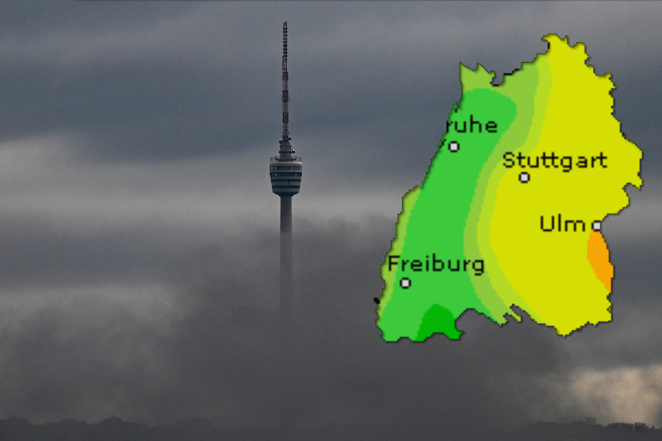 Das Gewitterrisiko im Südwesten steigt am Sonntag, wie die Karte zeigt.