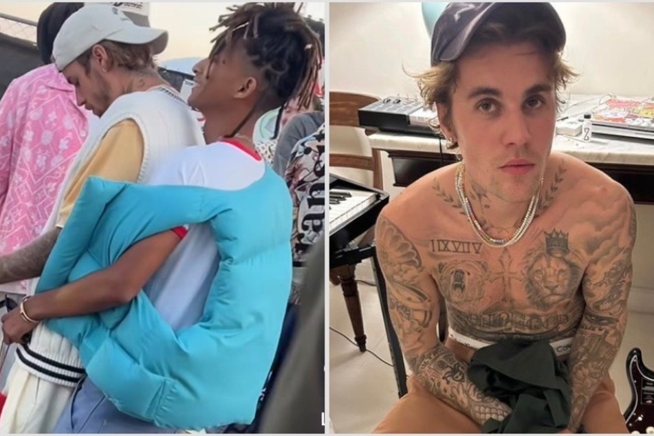 Justin Bieber (r.) had a sweet reunion with his longtime friend, Jaden Smith, that raised some eyebrows at weekend 1 of Coachella.