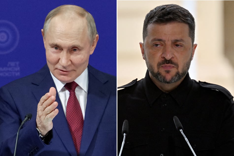 Ukraine's President Volodymyr Zelensky (r.) pushed again on Sunday for talks with his Russian counterpart, Vladimir Putin.