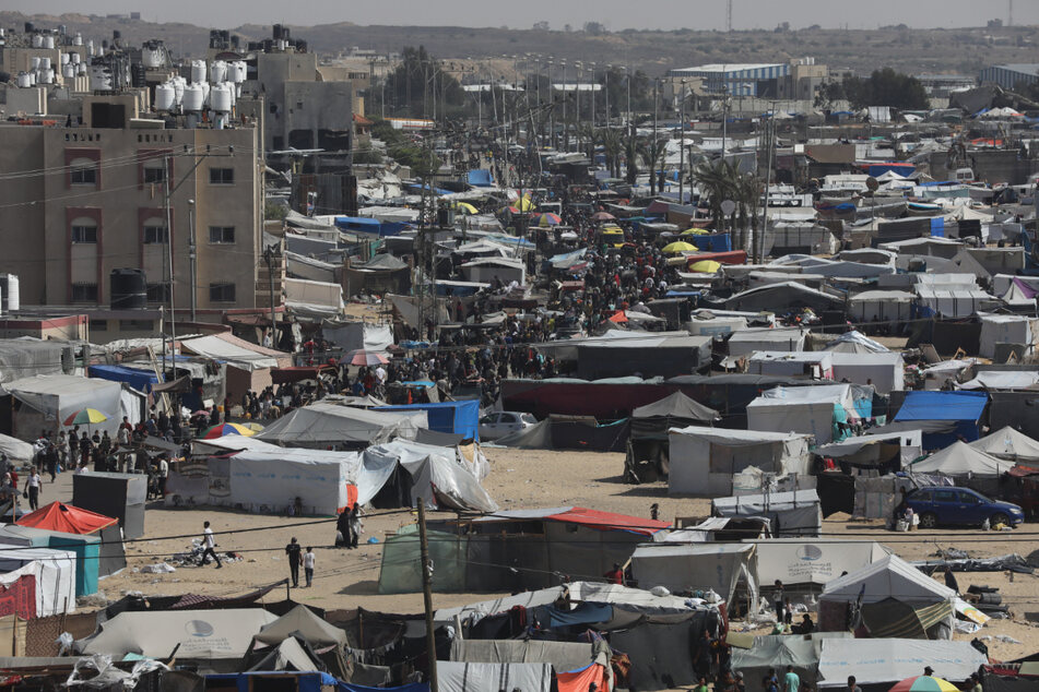 Ein Lager für vertriebene Palästinenser in Rafah nahe der Grenze zu Ägypten.