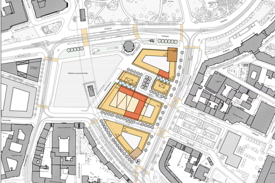 Wohnflächen, eine Markthalle und mehr: Der Bebauungsplan für den Wilhelm-Leuschner-Platz steht.