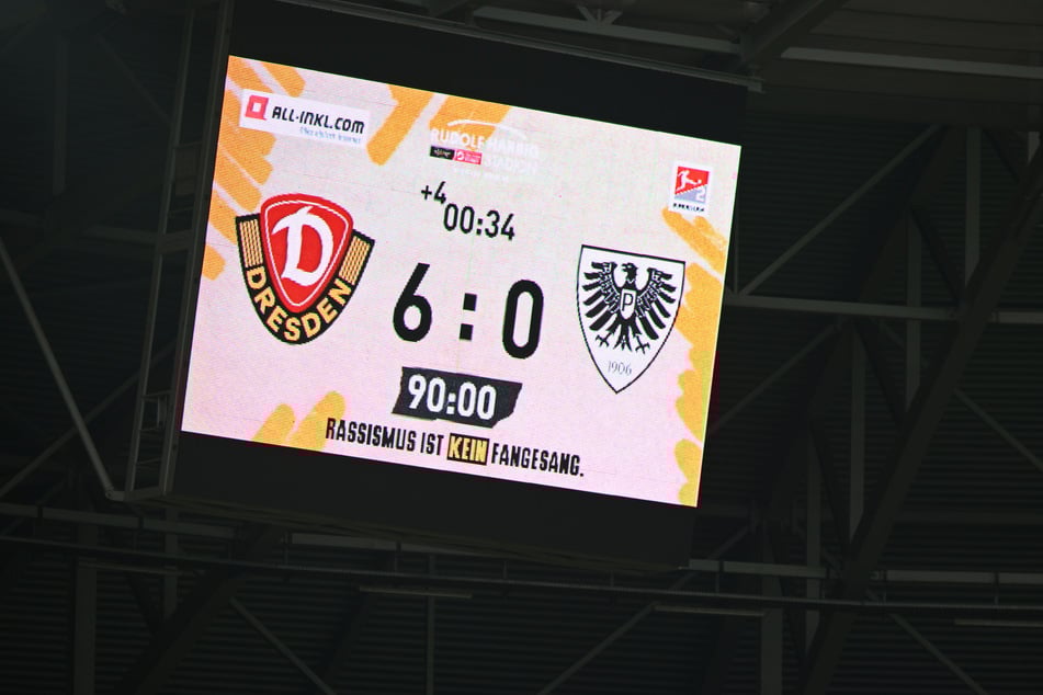 Schwarz auf Weiß: Das 6:0 gegen Münster war Dynamos höchster Zweitligasieg.