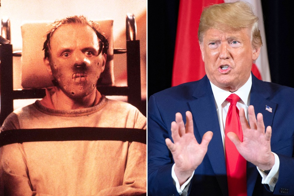 In a recent interview, former President Donald Trump (r.) compared migrants who enter the US unlawfully to Hannibal Lecter of The Silence of the Lambs.