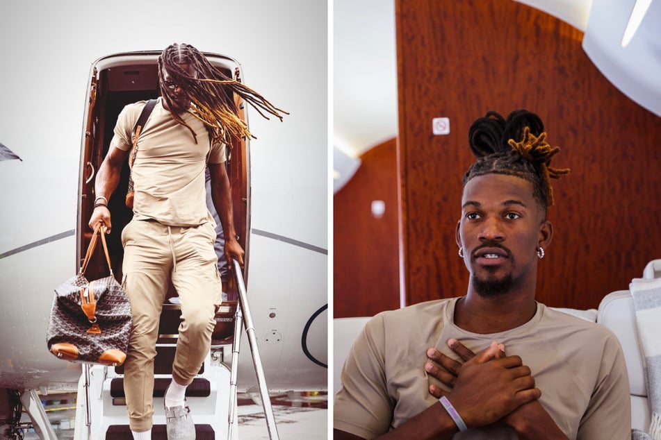 Miami Heat's forward Jimmy Butler en route to Bogotá, Columbia.