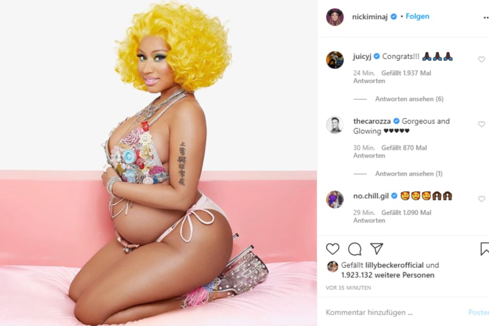 Nicki Minaj ist im Schwangerschaftsglück, ihre Fans und Follower freuen sich und beglückwünschen sie.