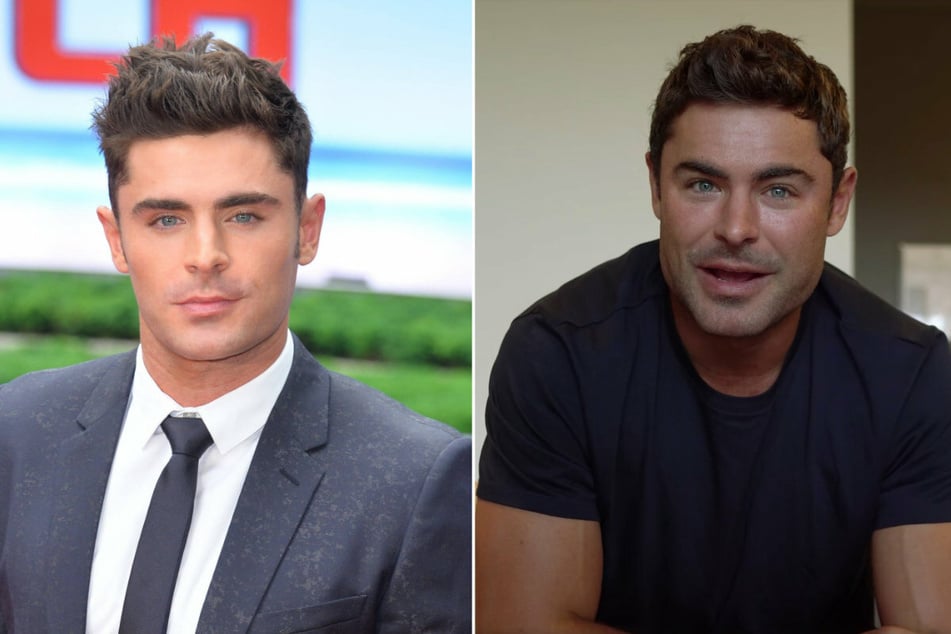 Zac Efron looked very different in the Facebook video (r.) promoting Earth Day.