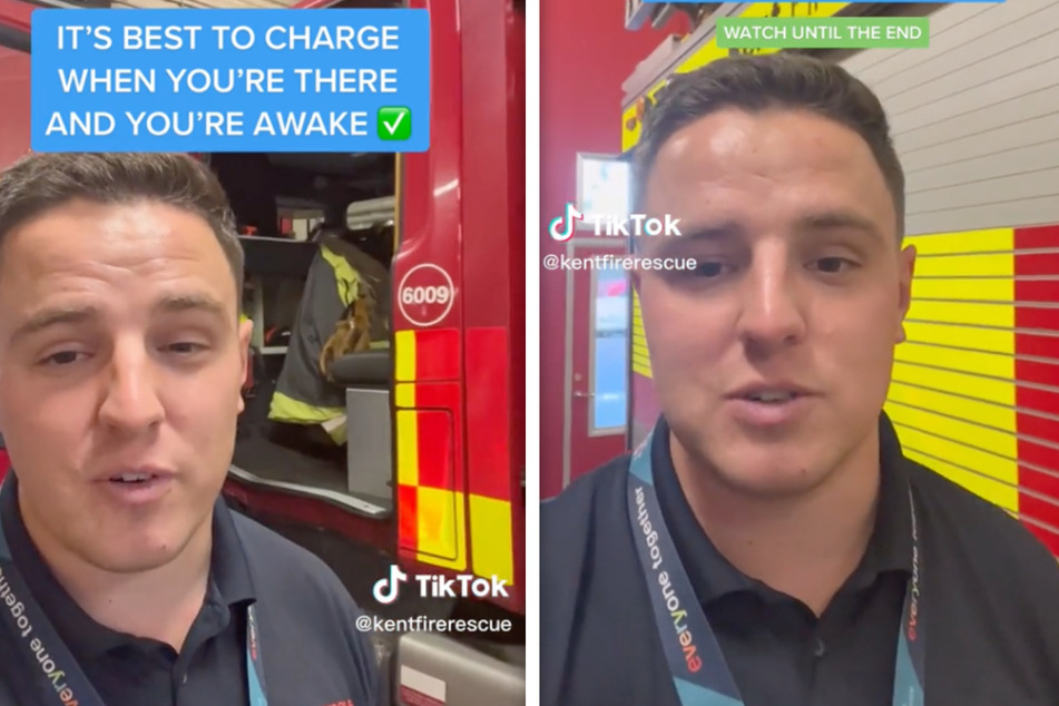 In einem kurzen Video erklärt ein Feuerwehrmann aus Kent, warum es schnell gefährlich werden kann, wenn man sein Handy nachts auflädt.