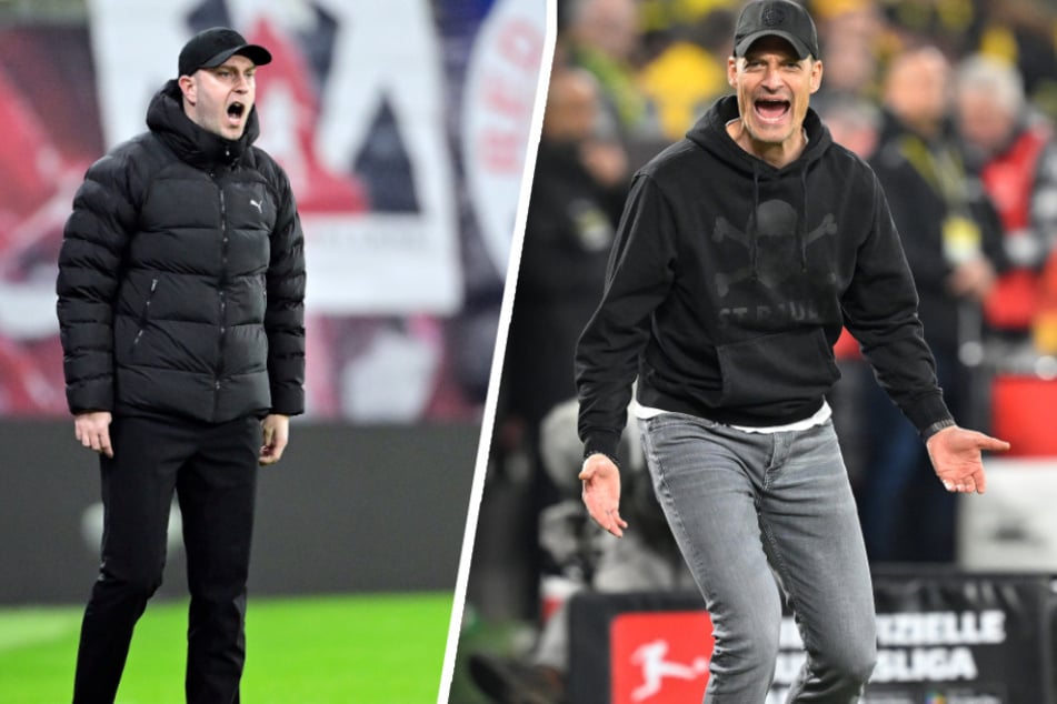 Die beiden Trainer Ole Werner (37, l.) und Alexander Blessin (52) stehen sich am Dienstagabend zum Nachholspiel im Millerntor gegenüber.