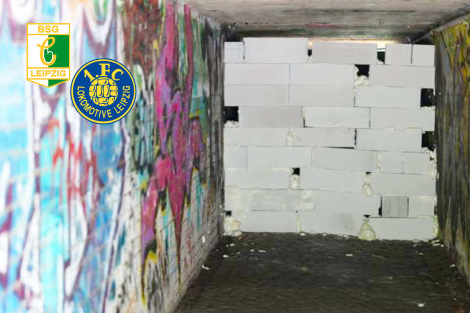 Aufgeheizte Derby-Stimmung in Leipzig: Tunnel in Leutzsch zugemauert