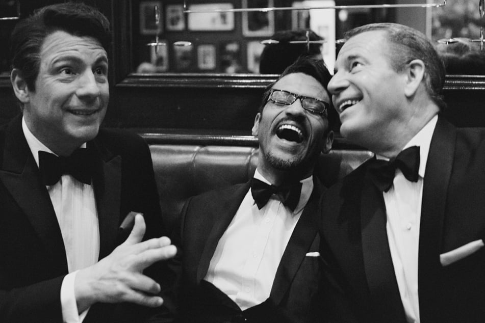 Sie schlüpfen in der Show in die Rollen von Dean Martin, Sammy Davis Jr. und Frank Sinatra: die Darsteller Mark Adams, Stephen Triffitt und George Daniel Long (von links).