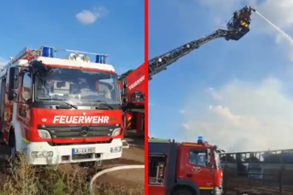 Die Freiwillige Feuerwehr löschte den Brand am Montagabend.