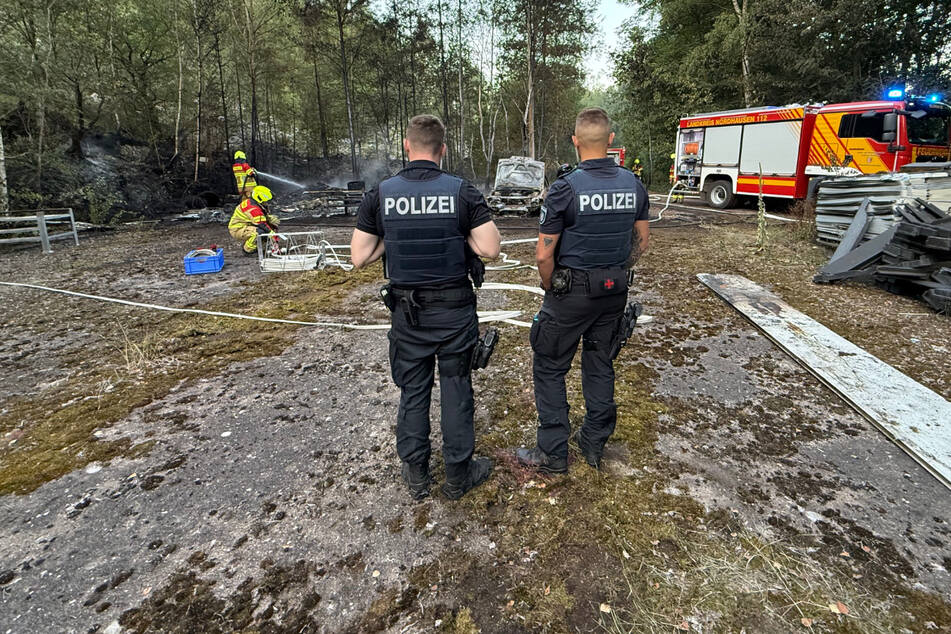 Umgeben von Bäumen: Auto fängt plötzlich an zu brennen, Kripo ermittelt
