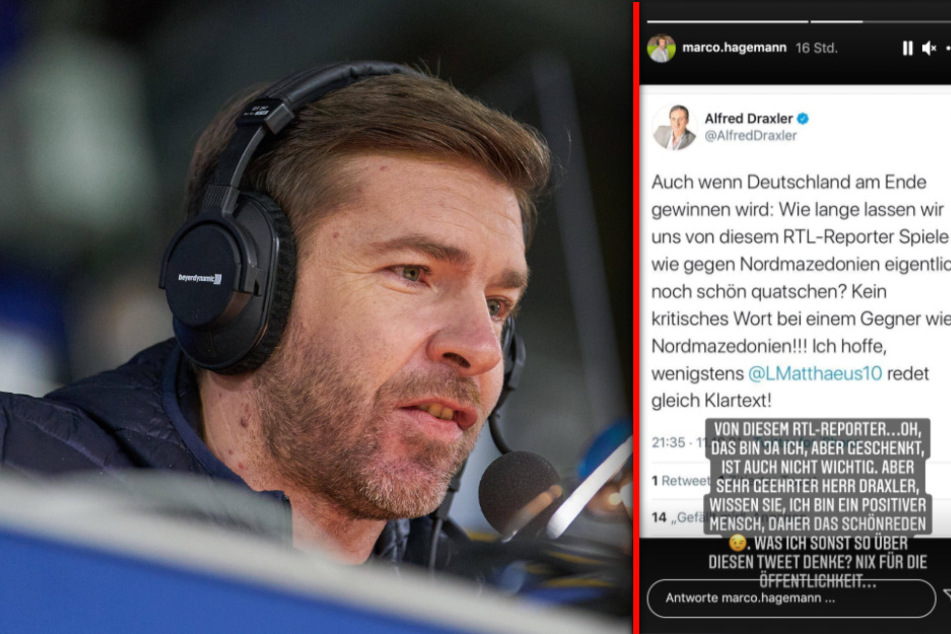 Marco Hagemann (44) konnte sich den Konter auf die Draxler-Grätsche nicht verkneifen.