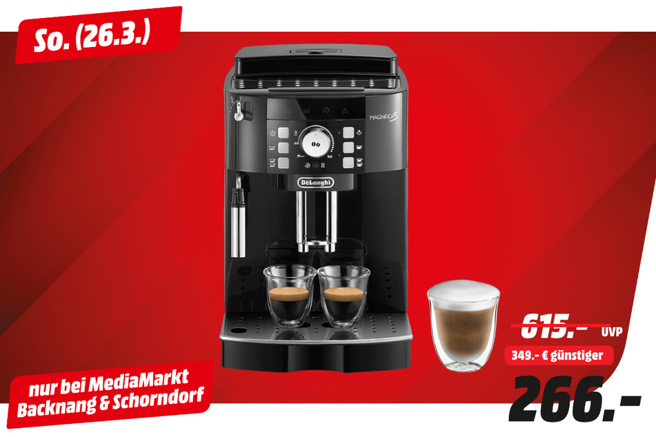 DeLonghi-Kaffeevollautomat für 266 statt 615 Euro.