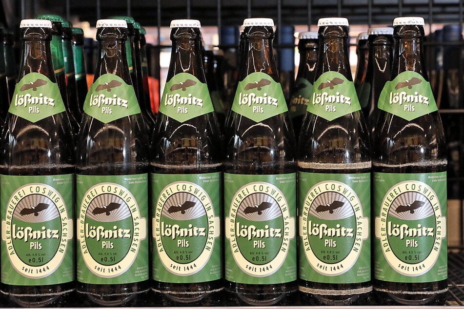 Auch regionales Bier, wie das lößnitz Pils aus Coswig, findet Ihr vor Ort.