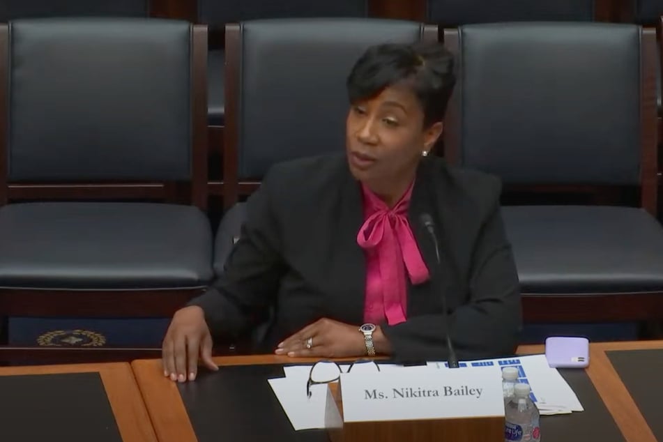 Nikitra Bailey, senior vice president of public policy at the National Fair Housing Alliance, testifies during the hearing.