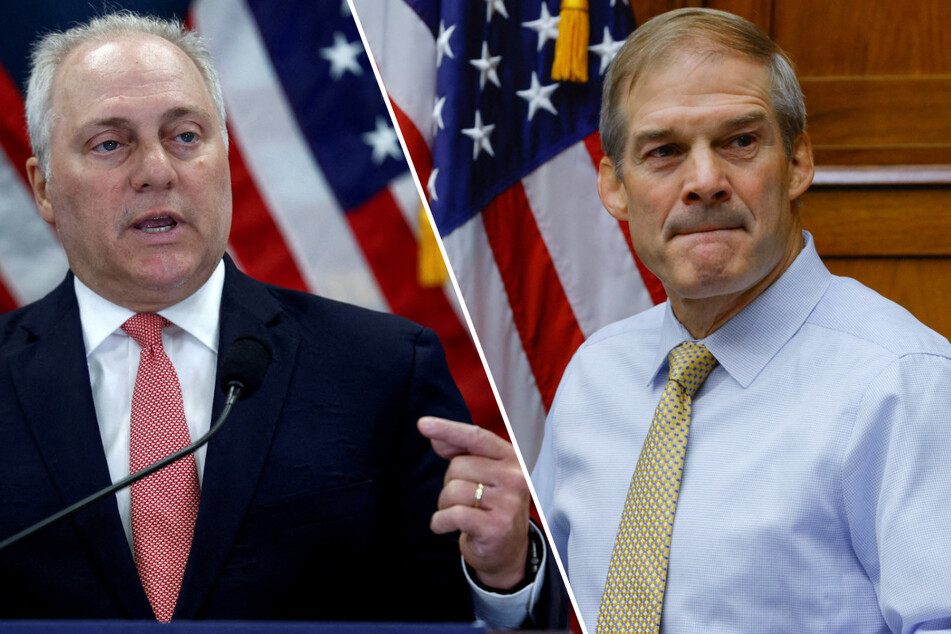 Republican Representatives Steve Scalise (l.) and Jim Jordan are reportedly vying for the House speaker role.