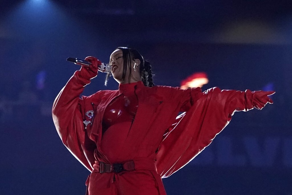 Rihanna performs during the halftime show of Super Bowl LVII at State Farm Stadium in Glendale, Arizona, on February 12, 2023.