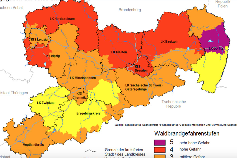 Für Chemnitz gilt aktuell die Waldbrandwarnstufe 3.