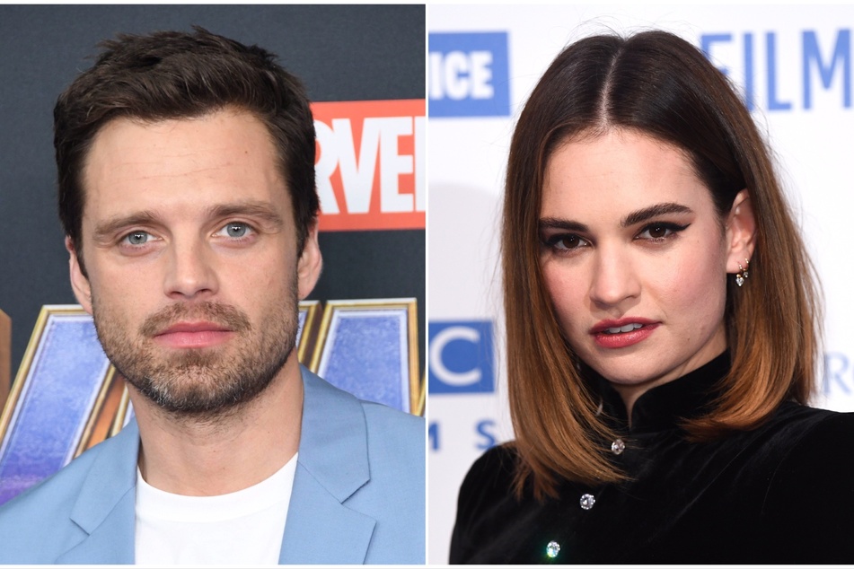 Lily James (r) and Sebastian Stan (l) will play the infamous celebrity couple, Pamela Anderson and Tommy Lee in the upcoming series, Pam &amp; Tommy.