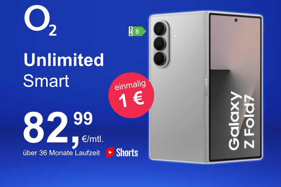 Das Samsung Galaxy Z Fold7 im o2 Mobile Unlimited Smart für einmalig 1 Euro.