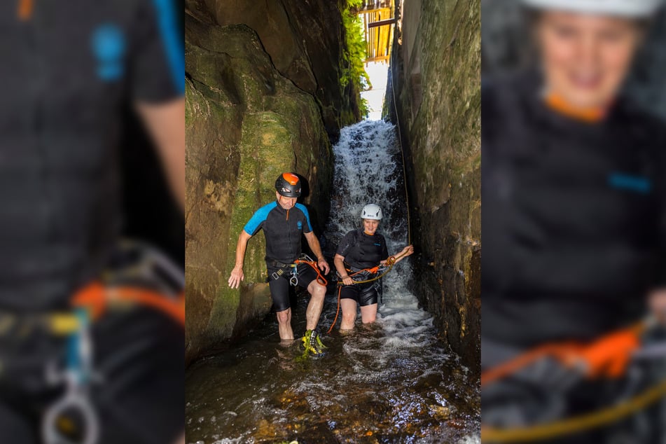 Nix für Zuckerpuppen. Beim Canyoning kann man patschnass werden.