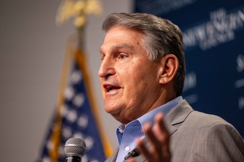 West Virginia Senator Joe Manchin speaks at a Politics &amp; Eggs event in Manchester, New Hampshire, on January 12, 2024, as speculation of a third-party presidential bid mounts.