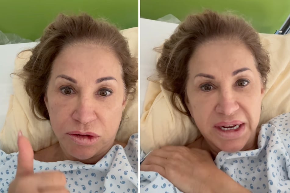 So sieht man High-Society-Lady Carmen Geiss (59) nur selten: Ganz ohne Make-up hat sie sich am Mittwoch bei ihren Fans aus dem Krankenhaus-Bett gemeldet.