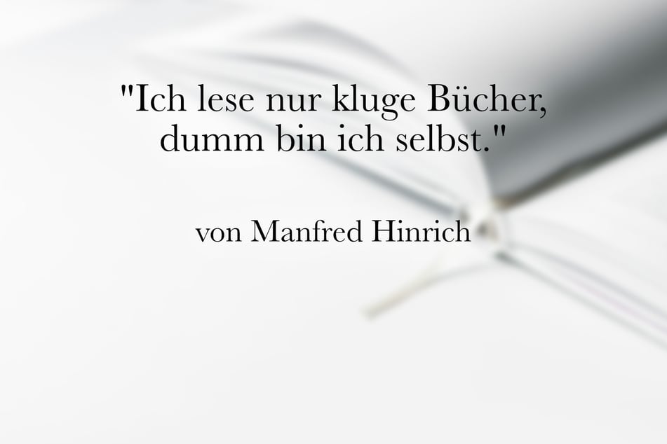 Dieses lustige Zitat über das Bücherlesen stammt von Manfred Hinrich.